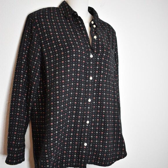 Madewell Floral Shirt Ex Boyfriend Sz XXS Button Down Oversized Preppy Academia - Picture 9 of 16